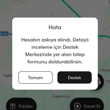 Açıklama Almadan Sürücü Hesabım Askıya Alındı