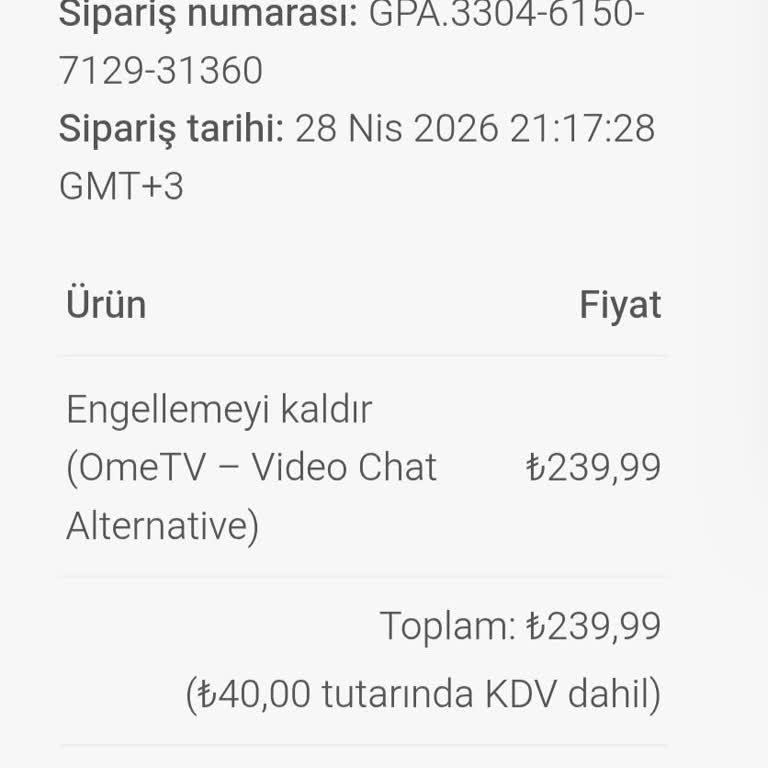 Ometv Uygulamasında Açıklamasız Ban Ve Ücret İadesi Talebi