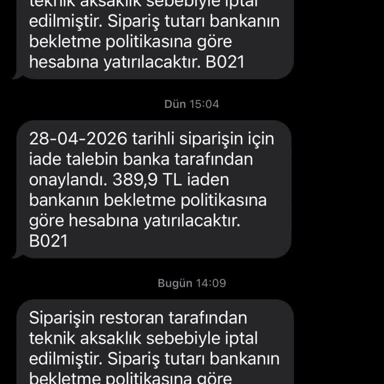 Tekrarlanan Sipariş İptali Ve Geri Ödeme Gecikmesi