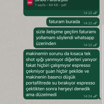Garanti Kapsamındaki Espresso Makinesinin Çalışmaması Ve Cevapsız Müşteri Desteği