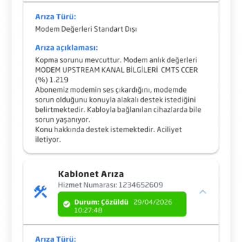 Sürekli Hız Dalgalanması Ve Kesintiler İçin Teknik Ekip Gönderilmedi