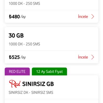 Vodafone Yüksek 20 GB Tarife İçin Düşük Ücretli Pakete Geçiş Talebi