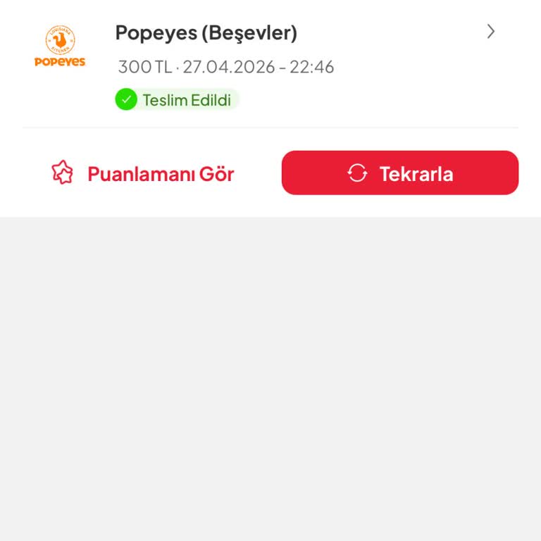 Teslim Edilmediği Söylenen Popeyes Siparişinde İade Gecikmesi Ve İlgisiz Müşteri Temsilcisi