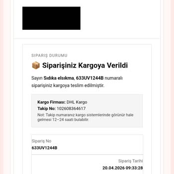 Kargo Takip Numarası Çalışmıyor, Sipariş Gecikti Ve Ücret İadesi Talep Ediyorum
