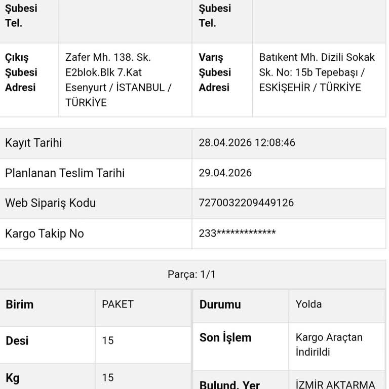 Siparişim Yanlış Şehirlerde Dolaşıyor Ve Bilgilendirme Almadım