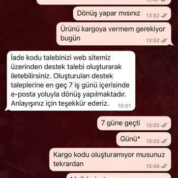 İade Kargo Kodu Gönderilmedi, 12 Gün Bekliyorum