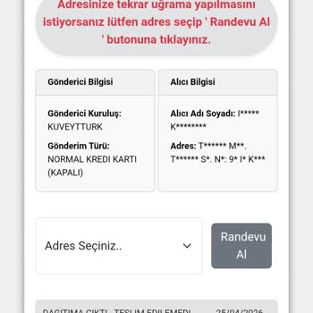 Kredi Kartı Teslim Edilmedi, Kuryenet Müşteri Hizmetlerine Ulaşılamıyor