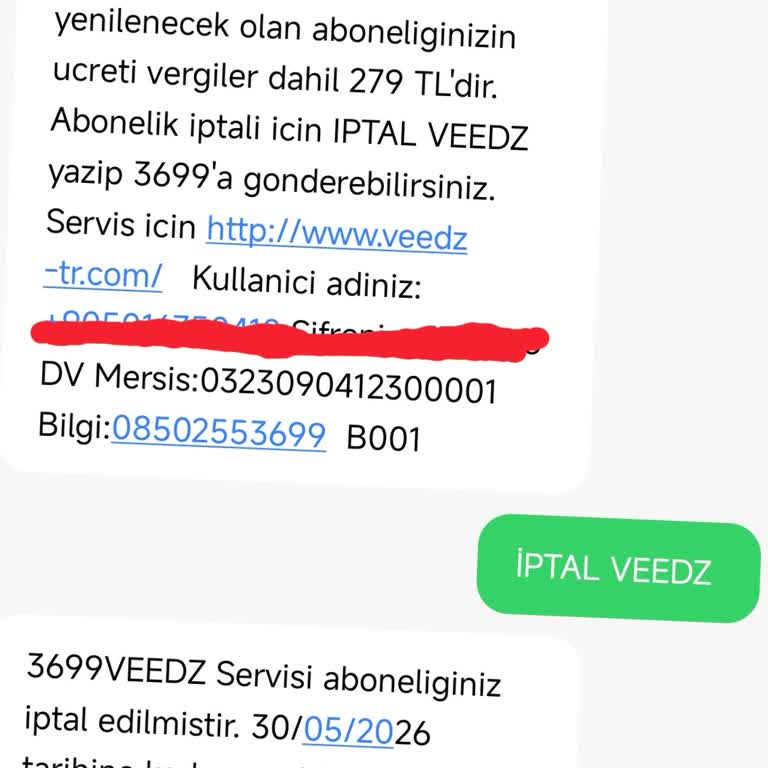 Veedz-tr.com Video Aboneliği İçin Yetkisiz Ücretlendirme Ve İade Talebi