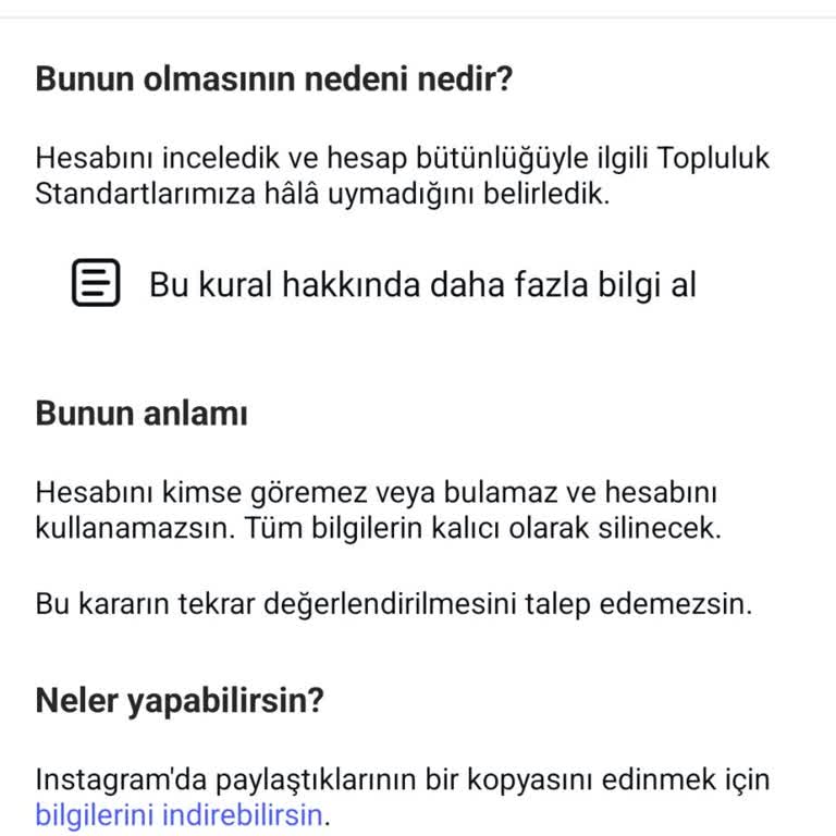 İnstagram Hesabım Haksız Olarak Kapatıldı Ve Acil Yeniden Açılmasını Talep Ediyorum