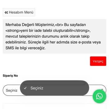 İade Kargo Seçeneği Çalışmıyor Ve Müşteri Hizmetlerinden Cevap Yok