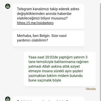 Bankadan Jojobet'e Havale İşlenmedi Ve Müşteri Desteği Çözüm Sunmuyor
