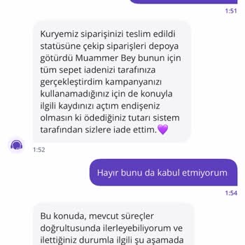 Getir Kuryenin Teslimatı Reddetmesi, Sipariş İptali ve İndirim Hakkının Silinmesi