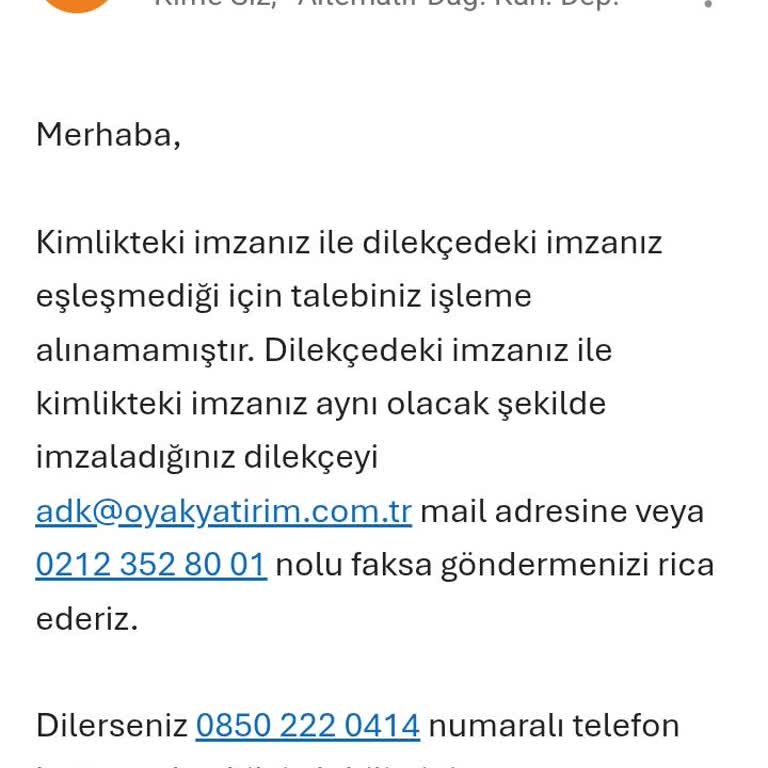 İmza Eşleşmediği Bahane İle Telefon Numarası Güncelleme Reddi