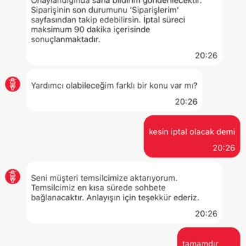 Yanlış Şube Siparişinin İptal Edilememesi Ve 275 TL İade Talebi