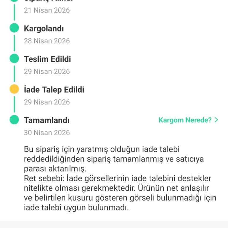 Satıcı Tarafından Gecikme Nedeniyle İade Reddi