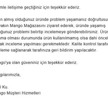 Mango Pantolonunda Kalite Sorunu Ve Ücret İadesi Talebi