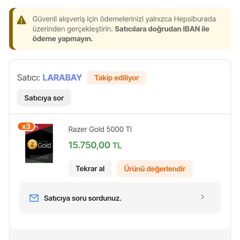 Razer Gold & Silver Müşteri Hizmetleri Cevapsız, 15000 TL’lik Razer Gold Siparişi Onaylanmadı