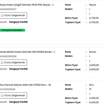 SC Sarvin Gönderilmeyen Siparişler, Parça Parça Kargo Ve İade Reddi