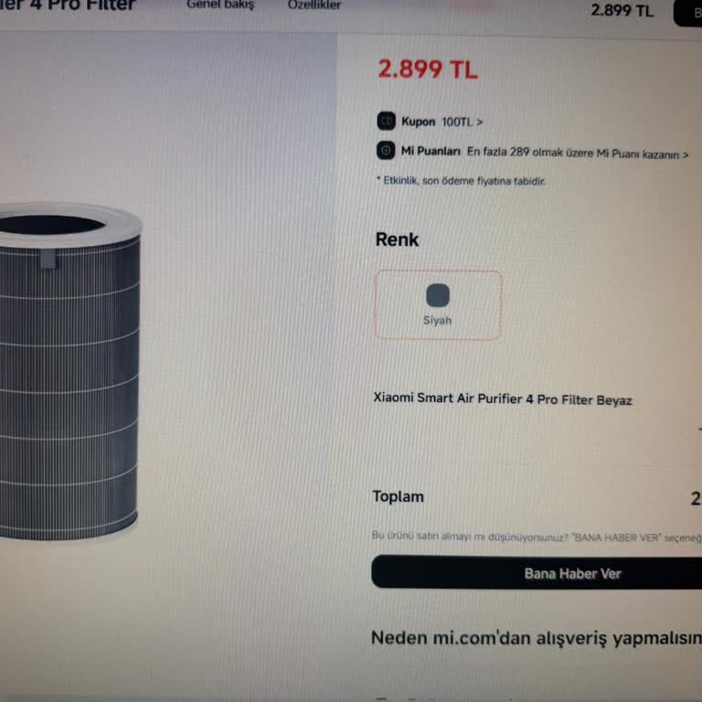 Xiaomi Hava Temizleyici Filtre Temin Edilemiyor, Cihaz Kullanılamaz Hale Geldi
