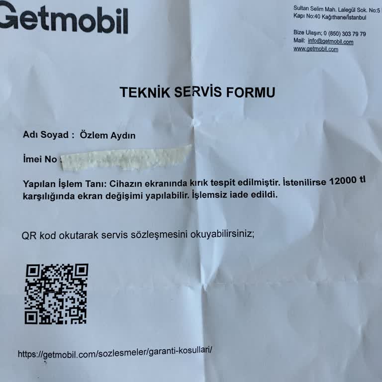 Garanti Kapsamında Onarım Yapılmadan Yanıltıcı Ekran Kırığı İddiası Ve 12.000 TL Ücret Talebi