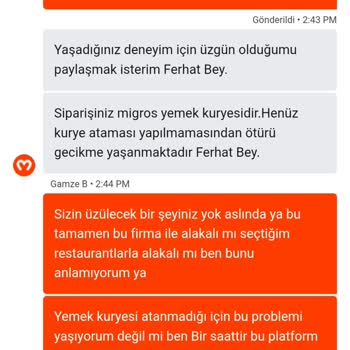 Migros Yemek’te Sürekli Kurye Ataması Gecikmesi Ve Sipariş İptali Sorunu