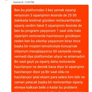Migros Yemek’te Sürekli Kurye Ataması Gecikmesi Ve Sipariş İptali Sorunu