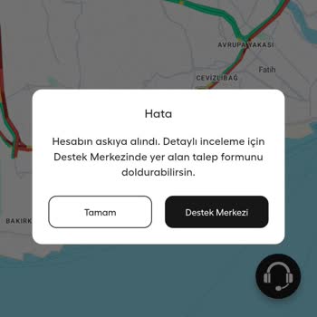 Martı Tag Sürücü Uygulamasında Açıklama Almadan Hesabım Askıya Alındı
