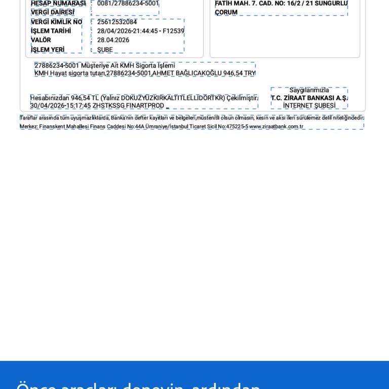Ziraat Bankası Hesabımda İzinsiz Hayat Sigortası Kesintileri Ve Tam İade Talebi