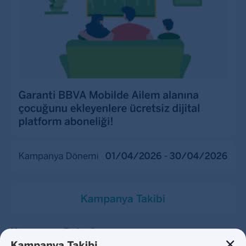 Garanti BBVA Ailem Ücretsiz Dijital Platform Aboneliği Kartıma Tanımlanmadı