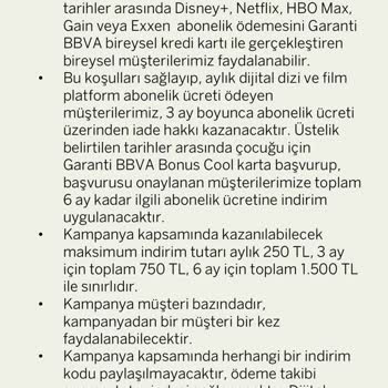 Garanti BBVA Ailem Ücretsiz Dijital Platform Aboneliği Kartıma Tanımlanmadı