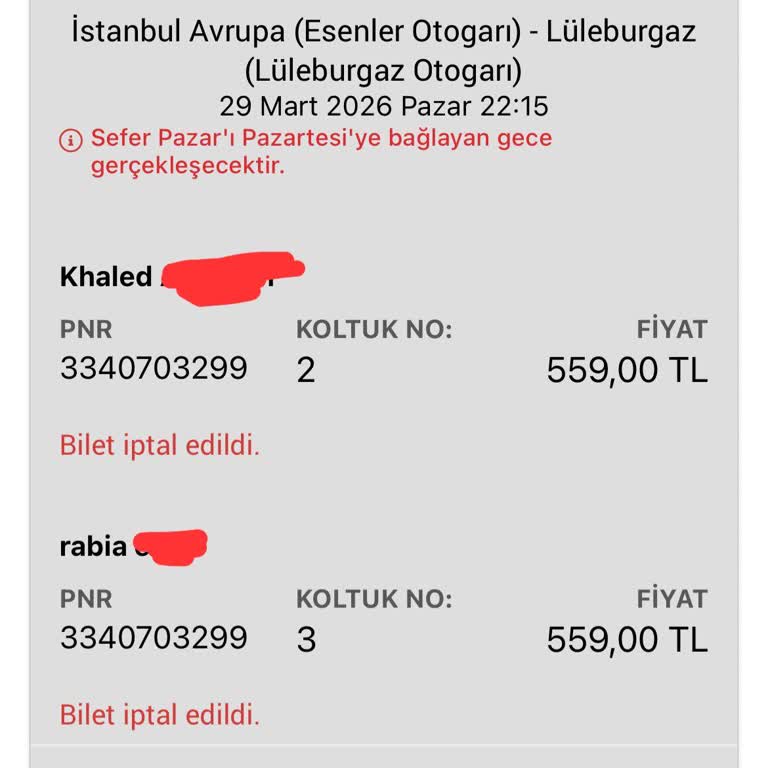Obilet'ten İptal Edilen Biletlerin Ücreti Geri Ödenmedi