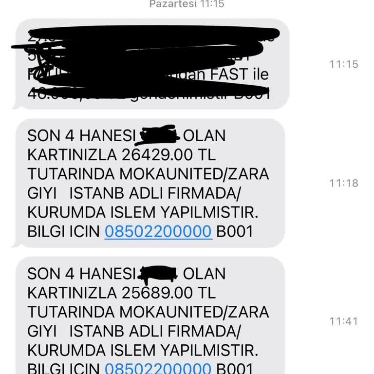 Zara Ve Moka United Hesabımın Çalınması Ve Yetkisiz Kredi Kartı İşlemleri Sonucu Büyük Maddi Kayıp