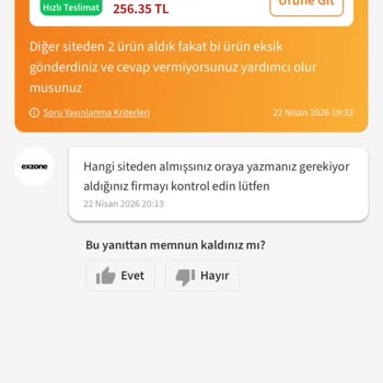 Exone Buket Siparişlerimi Eksik Gönderdi