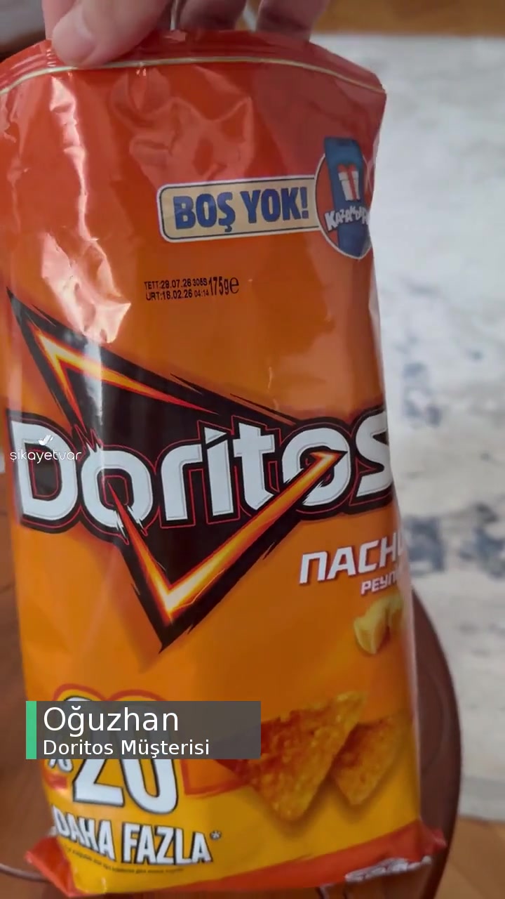 Doritos Nacho Peynirli Cipsinden Kalıplaşmış Bir Madde Çıktı videonun kapak resmi
