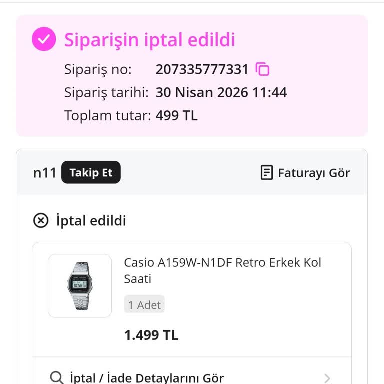 Teknik Hata Nedeniyle Siparişimin İptali Ve Zararımın Telafi Edilmesi