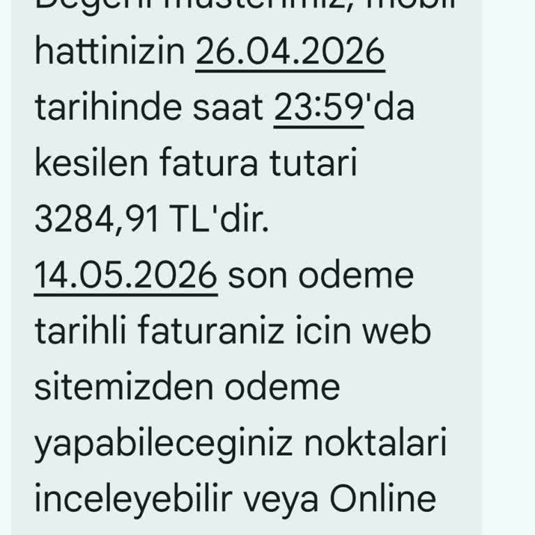 Taahhüt Sonrası Açıklamasız 3.284 TL Fatura Şikayeti