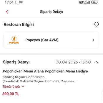 Teslim Edilmemiş Sipariş Ve 300 TL'lik Tam İade Talebi
