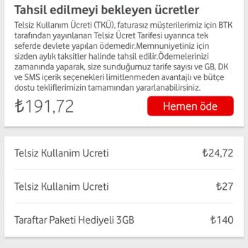 Vodafone Taraftar Paketi İptal Edilemiyor Ve Sürekli Kesinti Yapılıyor