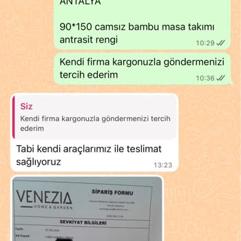 Venezia Home Garden'dan Bambu Masa Takımının Teslimatı Sürekli Gecikiyor Ve İletişim Sağlanamıyor