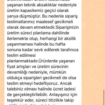 Venezia Home Garden'dan Bambu Masa Takımının Teslimatı Sürekli Gecikiyor Ve İletişim Sağlanamıyor