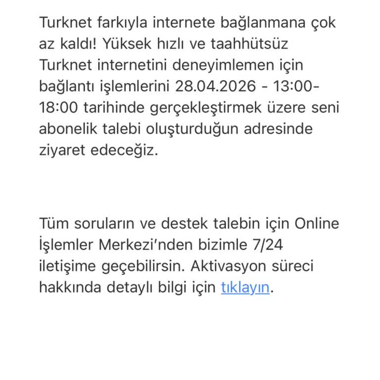Teknik Servis Randevusu Verildi, Gelmedi TurkNet Mağduriyeti