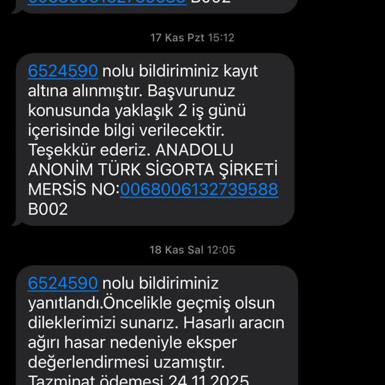 Anadolu Sigorta'dan 45.000 TL Ödeme Gecikmesi Mağduriyetim