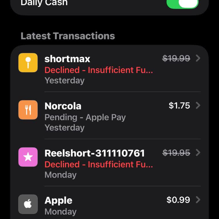 Short Max Apple Pay Unauthorized Weekly Charge Attempt