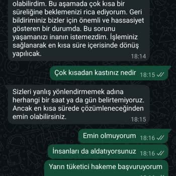 Şubede Ürün Bulunmuyor, İade Talebi İşleme Alınmıyor