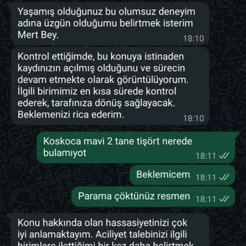 Şubede Ürün Bulunmuyor, İade Talebi İşleme Alınmıyor