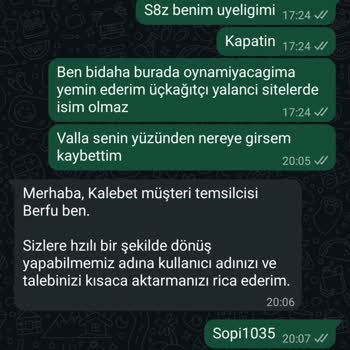 Kalebet WhatsApp Çalışanının Yanıltıcı Bonus Şartları Ve Yatırım Bilgileri