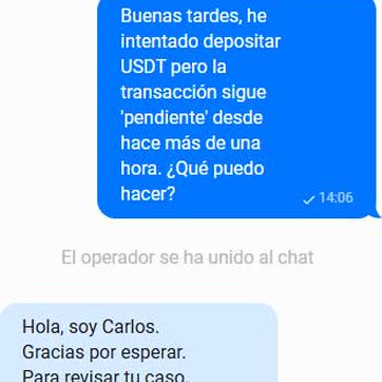 1Win, depósito USDT no acreditado y demora extensa, exijo pago urgente