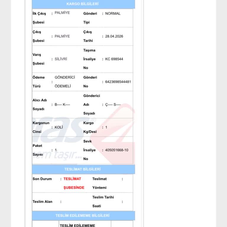 Aras Kargo Teslimat İhmalinde Yanıltıcı Bilgilendirme Ve Mağduriyet