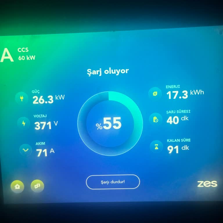 ZES Boyalık Otel Şarj İstasyonunda İlan Edilen 80 Kw Hızı Gerçekten 25 Kw