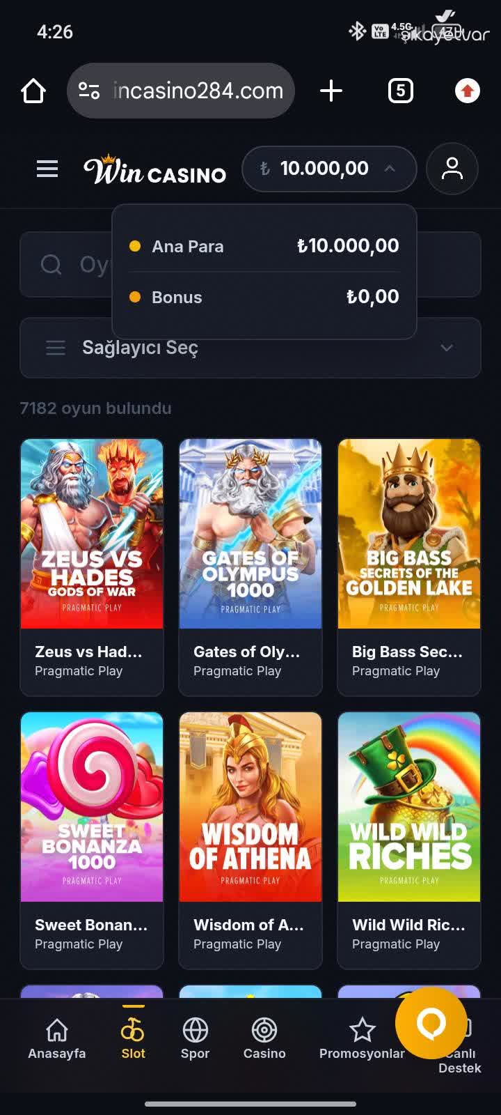Wincasino app